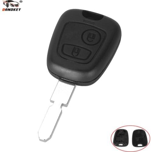 DANDKEY 2 Buttons For Peugeot 407 107 205 206 207 307 406 Remote Key shell Fob Replacement Key Remote Enter Keyless