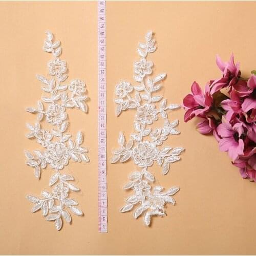 Lace applique Handmade luxury diy flower lace fabric hair accessory veil applique for dresses