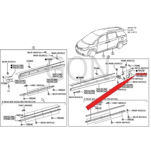 Right side panel mudguard 2006-Toy ota EST IMA PRE VIA body lower skirt plug RH car mudguard door handle front door