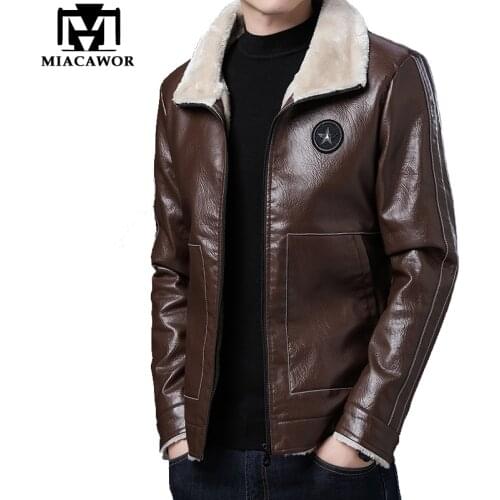 MIACAWOR Men's Faux Leather Jackets