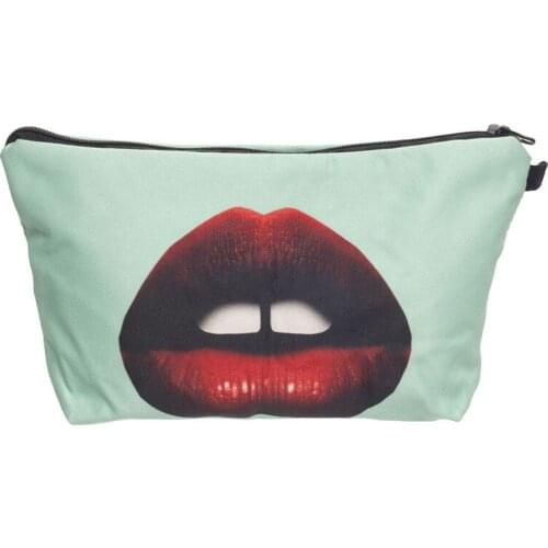 Fashion Cosmetic Bag Print Women Brand makeup bags Cute bag headset candy Cosmetic Bagsdigital printing Collection mouth zipper