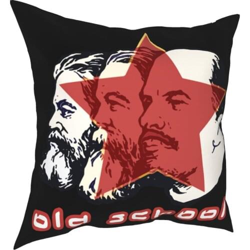Marx Engels Lenin Old School Pillowcase Printed Polyester Cushion Cover Decoration Throw Pillow Case Cover Home Zippered 18