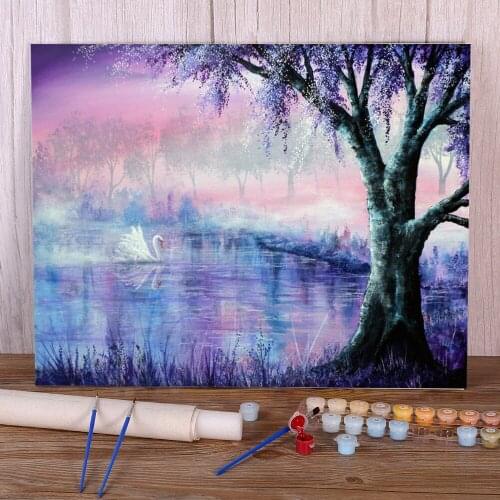 Natural Scenery Misty Moment Painting By Numbers Package Acrylic Paints 40*50 Boards By Numbers Loft Picture For Adults Art