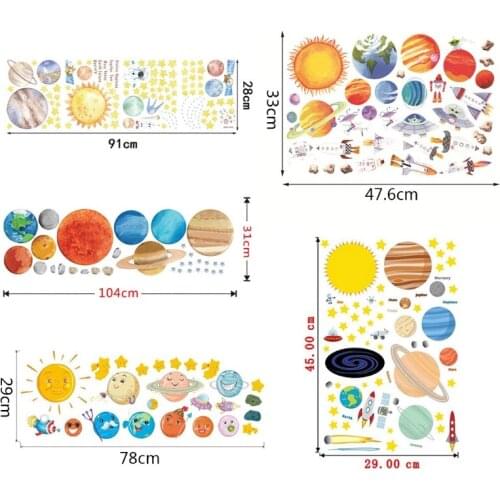 Solar System Stars Planets Wall Stickers for Kids Room Living Room Home Decoration Baby Nursery Decals