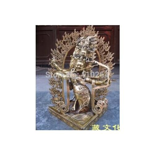Nice Discount HUGE ITEM NEPAL TIBET DECORATION RAHULA BUDDHA STATUE WITH DRAGON 32 CM