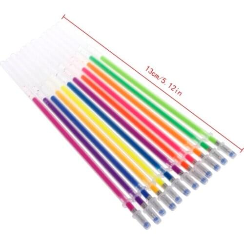 NoEnName_Null High Quality Metal 1 Set / 12 Pcs Gel Ink Pen Refills 12 Colors 0.38mm Marker Stationery School Supplies