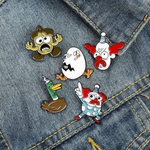 New Product Animal Brooch Creative Cartoon Funny Clown Duck Big White Chicken Animal Personality Fashion Brooch Badge Neutral