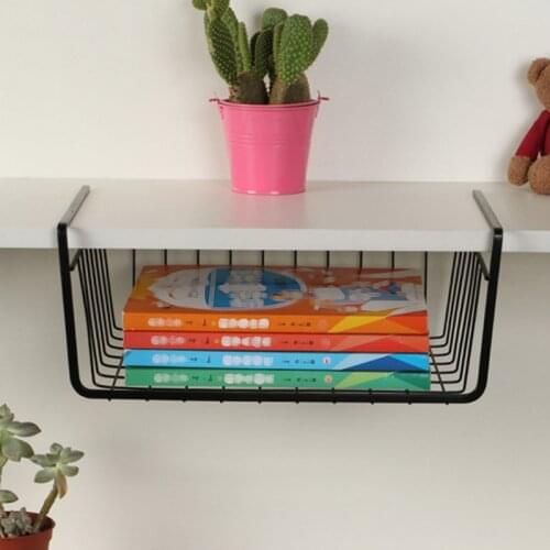 Under Shelf Table Storage Basket Rack Dormitory Wire Mesh Cabinet Organiser New