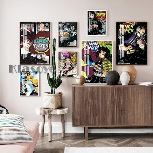 Demon Slayer Kimetsu No Yaiba Anime Poster Japanese Manga Character Print Art Canvas Painting Home Decor Fans Collection Gift
