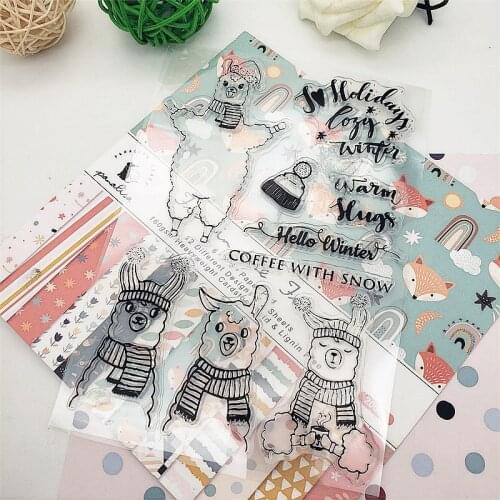 11x16cm Alpaca Clear Stamps Transparent Seal Silicone Seal TPR Christmas Wedding Roller Stamps DIY Scrapbook Album Card