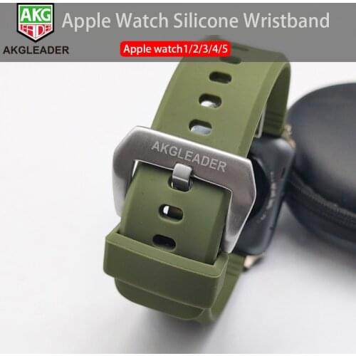 AKGLEADER Sport Solicone Band strap for Apple Watch Series 12345 40mm 44mm iwatch 38mm 42mm watchbands waterproof bands