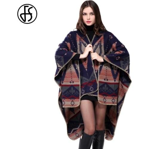 FS Cashmere Scarf Women Geometry Thick Poncho Feminino Inverno 2017 Winter Warm Luxury Brand Wool Scarves Shawls Wraps Pashmina