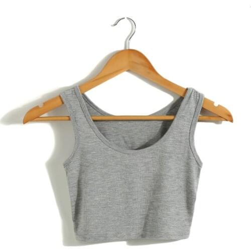 Summer Women Sexy Crop Tops Slim Short Women Sleeveless U Croptops Ladies Tank Tops Female Crop Tops Tube Vest 7 Colours