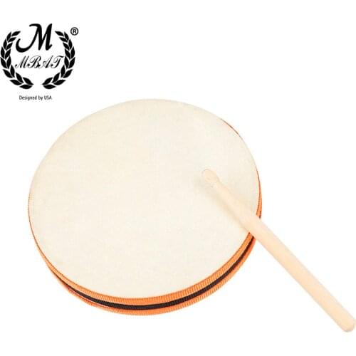M MBAT Hand Drum Double-sided Sheepskin Tambourine Percussion Instrument Portable Kids Musical Gift Child Educational Toy