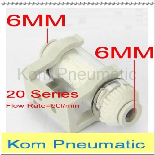 ZFC 200-06B SMC Type In Line Vacuum Air Suction Filter With 6MM Pipe Tube One Touch Fitting,Element Removable 50L/min ZFC200-06
