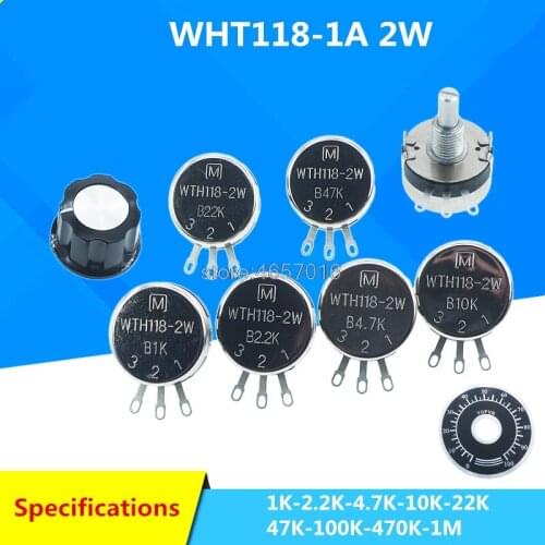 WTH118 DIY Kit Parts 2W 1A Potentiometer 1K 2.2K 4.7K 10K 22K 47K 100K 470K 1M FUSE