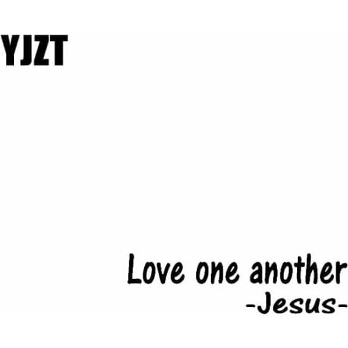 YJZT 12.7CM*3.2CM Love One Another Jesus Vinyl Car Motorcycle Sticker Decals Black Silver C13-00096