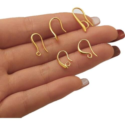 Pure Copper Earring Clasps Variety Findings Fadeless Earrings Hook Coil Ear Wire for DIY Jewelry Making Accessories 2021 Ne