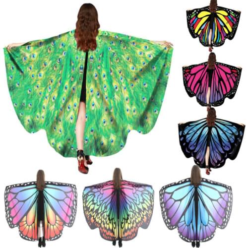Holloween Party Women Ladies Cosplay Clothes Fairy Wing Costume Princess Shawl Cape Holloween Cloak Dress