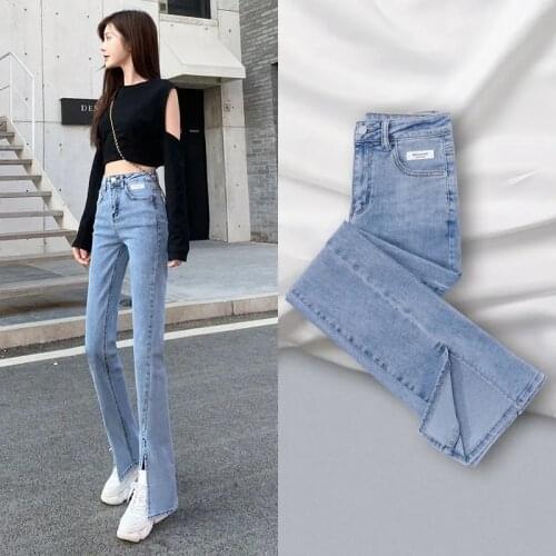 High Waist Flare Denim Pants Women Plus Size 25-34 Vintage Spring Summer Spliced Jeans Korean Boyfriend Pants Casual Trousers