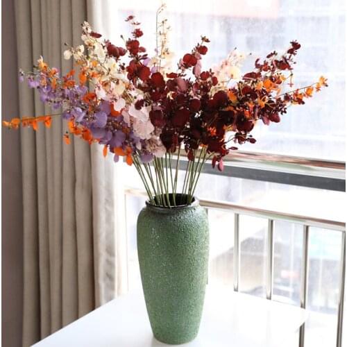 10 pcs/lot Artificial 4 fork color dance orchid fake flowers for home living room decoration wedding decor flower arrangement