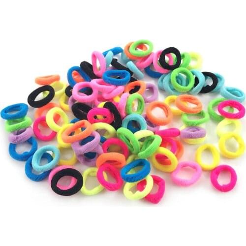 100pack 100 pcs/pack Child Kids Hair Holders Cute Rubber Hair Band Elastics Hair Rope