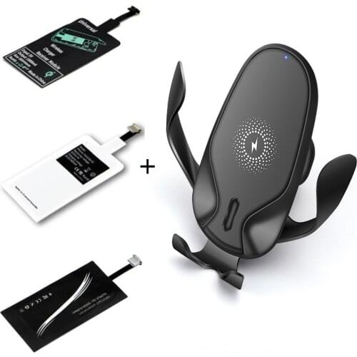 10W Qi Car Wireless Charger Receiver Kit for iPhone 12 11 XS XR X 8 Samsung S20 S10 USB Phone Holder Mount