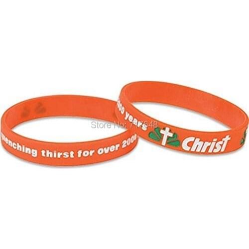 200pcs Christ Quenching Thirst for Over 2000 Years wristband silicone bracelets free shipping by FEDEX