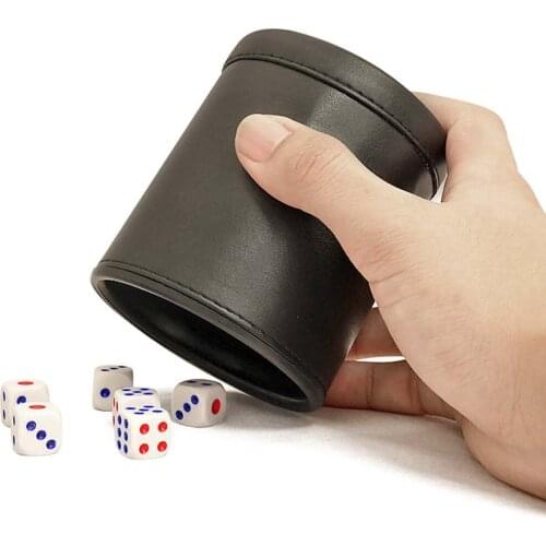 Bar Leather Black Dice Cup Dice Box Table Games Chess Game Family Friends Party Game(Without Tray Or Dice)