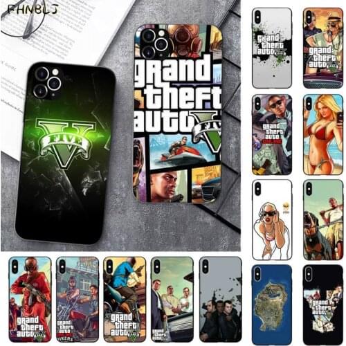 FHNBLJ rockstar gta 5 Grand Black Soft Shell Phone Case Capa For iphone 12pro max 11 pro XS MAX 8 7 6 6S Plus X 5 5S SE 2020 XR