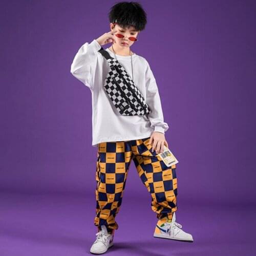 Kids Carnival Hip Hop dancing Clothing Sweatshirt Shirt Top Tactical Cargo Pants for Girls Boys Jazz Dance Costume Clothes Wear