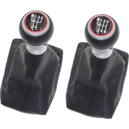 For AUDI A4 8E B6 B7 2000 - 2008 Free shipping Black red line 5/6 Speed Car Shift Gear Knob Lever Gaitor Boot Cover