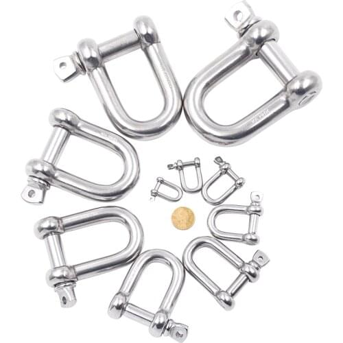 HQ AC01 Stainless Steel 316 Marine Grade High Tensile Dee Type M4-M38 Screw Pin Anchor Shackle