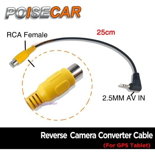 2.5MM Jack Male To RCA Female Adapter Cable Stereo AV Cable For GPS AV-In Converter Black Video