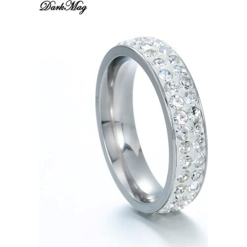 DarkMag Stainless Steel Rings For Women Circle CZ Fashion Jewelry Wholesale ring for Men Womrn