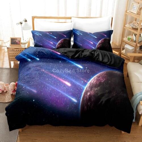 Meteor Shower Bedding Set Modern 3d Duvet Cover Sets Comforter Bed Linen Twin Queen King Single Size Fashion Luxury Universe