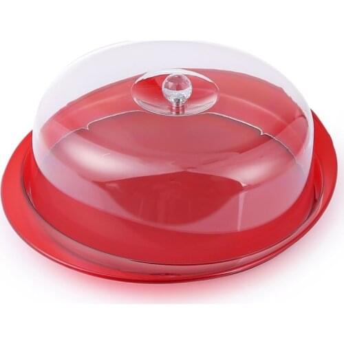 Red Cap Cake Plate Kit Presentation Cake Cookie Pastry Plate is Useful