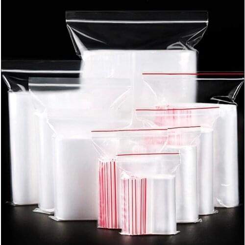 5x15cm 100pcs High Clear Small Plastic Gifts Jewelry Zip-lock Bag Reclosable Nail Powder Hardware Bracelets Spice Trial Pouches