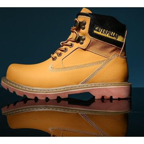 Mens fashion outdoor casual Martin boots, high-end large size non-slip work boots, trendy mens motorcycle boots