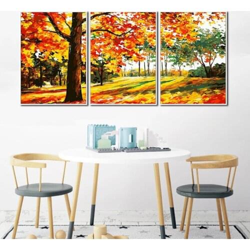 GATYZTORY 3pcs Painting By Numbers For Adults Maple HandPainted Oil Painting Canvas DIY Gift Home Decor 40X50cm