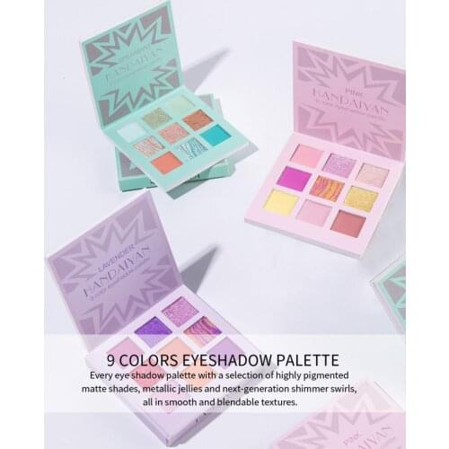 9 Color Matte Shimmer Glitter Eye Shadow Palette Silty Fine Docile Not Flying Powder Easy To Color Eye Shadow Cosmetic TSLM1