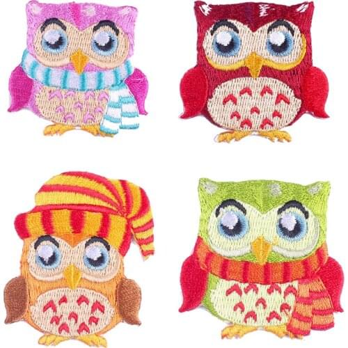 Cute Animals Owl Combination Patch Embroidered Patches For Diy Clothing Appliques Stickers On Cartoon T_shirt Badges Apparel