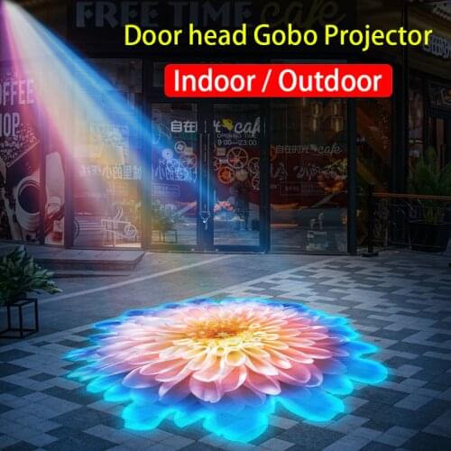 Led Logo Projection Custom Advertising Notice Restaurant Welcome Image Sign Caution Rotary Led Light Gobo Projector For Outdoor