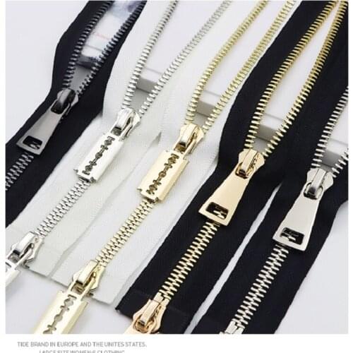 Size8 metal zipper for sewing double sliders colorful copper teeth 1piece 80cm 100cm 120cm diy craft coat jacket accessories