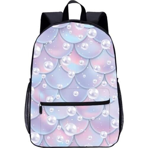 Mermaid Fish Scales Girls Backpack For Kids Bookbag Backpack Child School Bag Computer Backpack Women