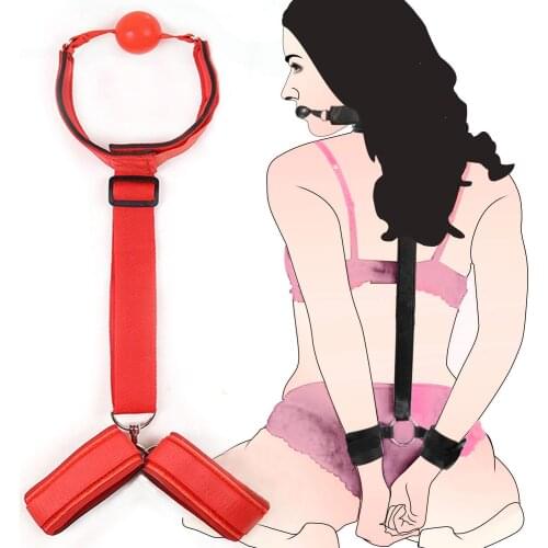 Adult Games BDSM Bondage Handcuffs Sex Open Leg Ankle Neck Cuff Strap Restraints Sex Toys For Woman Couples Slave Set Flirting