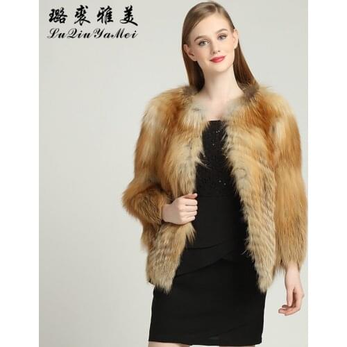 Red Fox Fur Coats Female Natural Fox Fur Jackets Short Style Can Cutomized Big Bust Natural Fur Coats of Fox Genuine Fur Outwear
