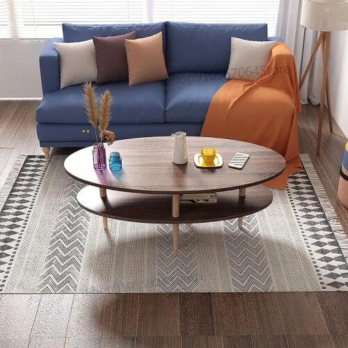 Nordic Double-layer Coffee Table Simple Modern Small Apartment Living Room Table Creative Sofa Side Table Bedroom Mini Round Tab