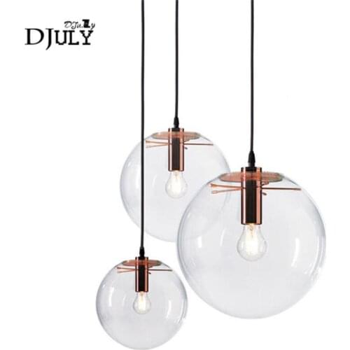 Nordic Minimalism glass ball pendant lights for coffee store dining room villa stairs lighting fixtures suspension led luminaire