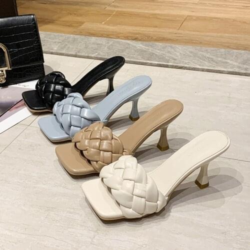 2021 New Women Brand Summer Slides High Quality Weave Open Toe Flat Casual Slipper Leisure Sandal Female Beach Flip Flops